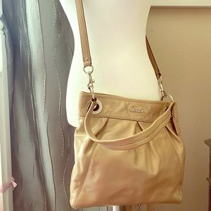 Light Beige patent leather crossbody bag